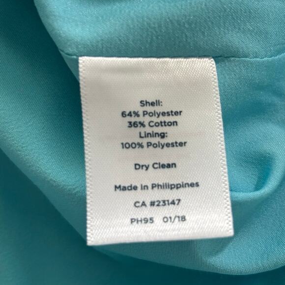 RSVP by Talbots Women's Size 8P Blue Matelasse Embossed Pineapple Blazer Jacket - Picture 4 of 11